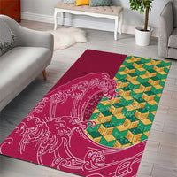 Japanese Bishamon-Kikkou Pattern Area Rug Water Pillar Silent River Flow LT9 - Polynesian Pride