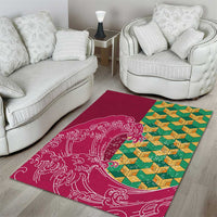 Japanese Bishamon-Kikkou Pattern Area Rug Water Pillar Silent River Flow LT9 - Polynesian Pride