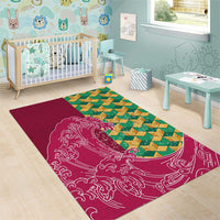 Japanese Bishamon-Kikkou Pattern Area Rug Water Pillar Silent River Flow LT9 - Polynesian Pride