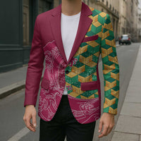 Japanese Bishamon-Kikkou Pattern Blazer Water Pillar Silent River Flow LT9 - Polynesian Pride