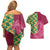 Japanese Bishamon-Kikkou Pattern Couples Matching Off Shoulder Short Dress and Hawaiian Shirt Water Pillar Silent River Flow - Polynesian Pride