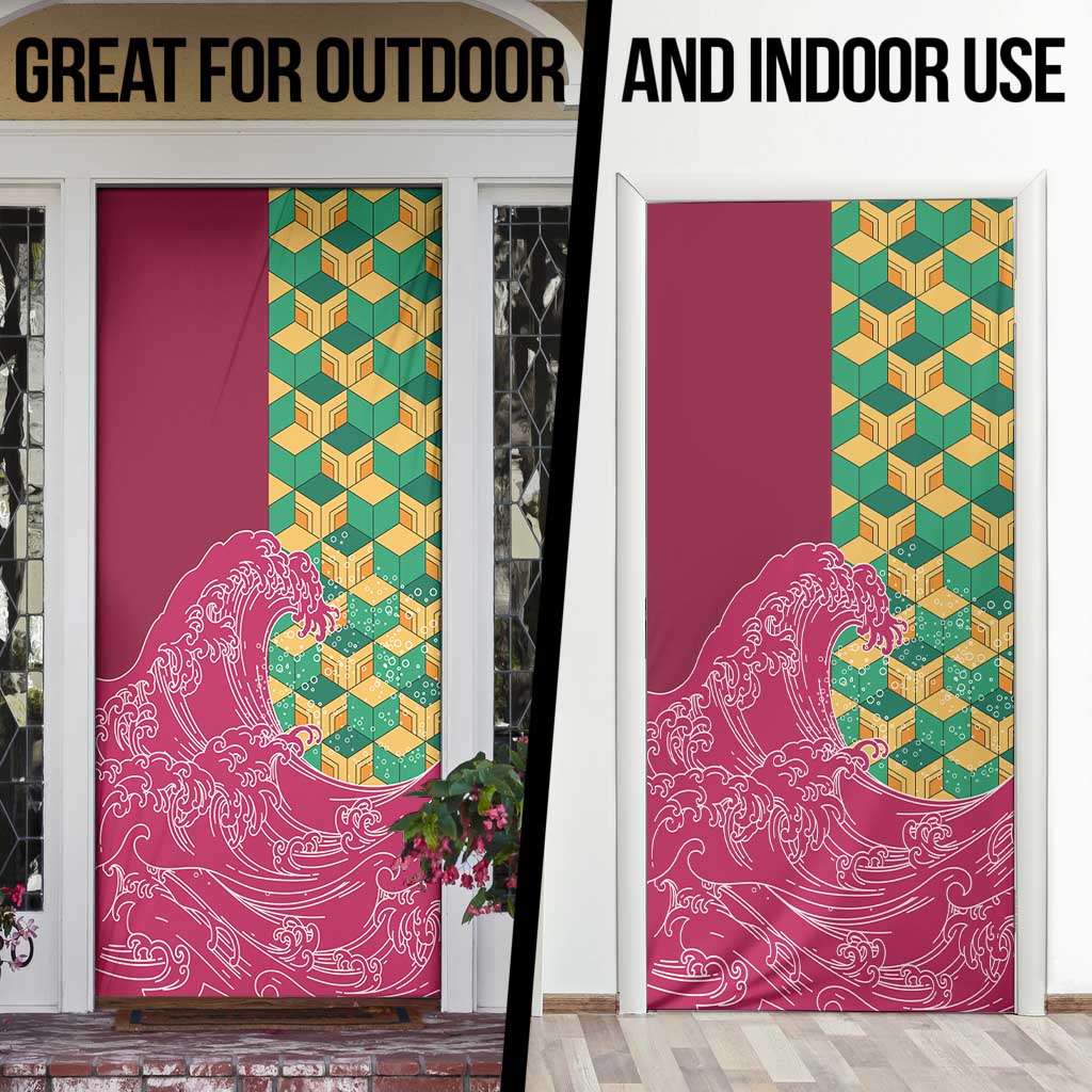 Japanese Bishamon-Kikkou Pattern Door Cover Water Pillar Silent River Flow - Polynesian Pride