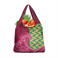 Japanese Bishamon-Kikkou Pattern Grocery Bag Water Pillar Silent River Flow - Polynesian Pride