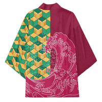 Japanese Bishamon-Kikkou Pattern Kimono Water Pillar Silent River Flow LT9 - Polynesian Pride