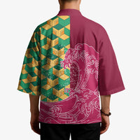 Japanese Bishamon-Kikkou Pattern Kimono Water Pillar Silent River Flow LT9 - Polynesian Pride