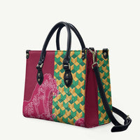 Japanese Bishamon-Kikkou Pattern Leather Bag Water Pillar Silent River Flow - Polynesian Pride