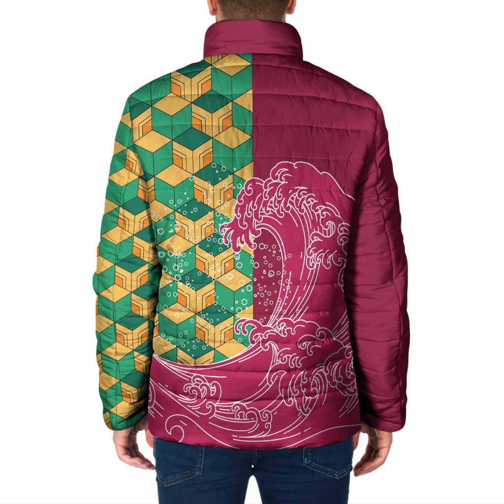 Japanese Bishamon-Kikkou Pattern Padded Jacket Water Pillar Silent River Flow LT9 - Polynesian Pride