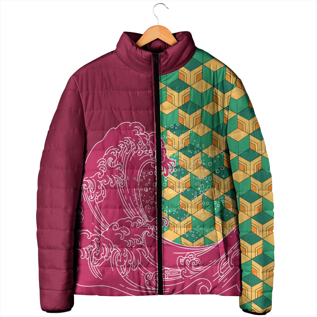 Japanese Bishamon-Kikkou Pattern Padded Jacket Water Pillar Silent River Flow LT9 - Polynesian Pride