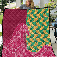 Japanese Bishamon-Kikkou Pattern Quilt Water Pillar Silent River Flow LT9 Burgundy - Polynesian Pride