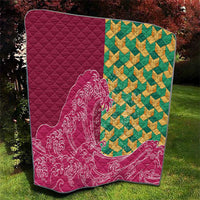 Japanese Bishamon-Kikkou Pattern Quilt Water Pillar Silent River Flow LT9 - Polynesian Pride