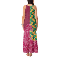 Japanese Bishamon-Kikkou Pattern Tank Maxi Dress Water Pillar Silent River Flow LT9 - Polynesian Pride