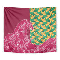 Japanese Bishamon-Kikkou Pattern Tapestry Water Pillar Silent River Flow LT9 - Polynesian Pride