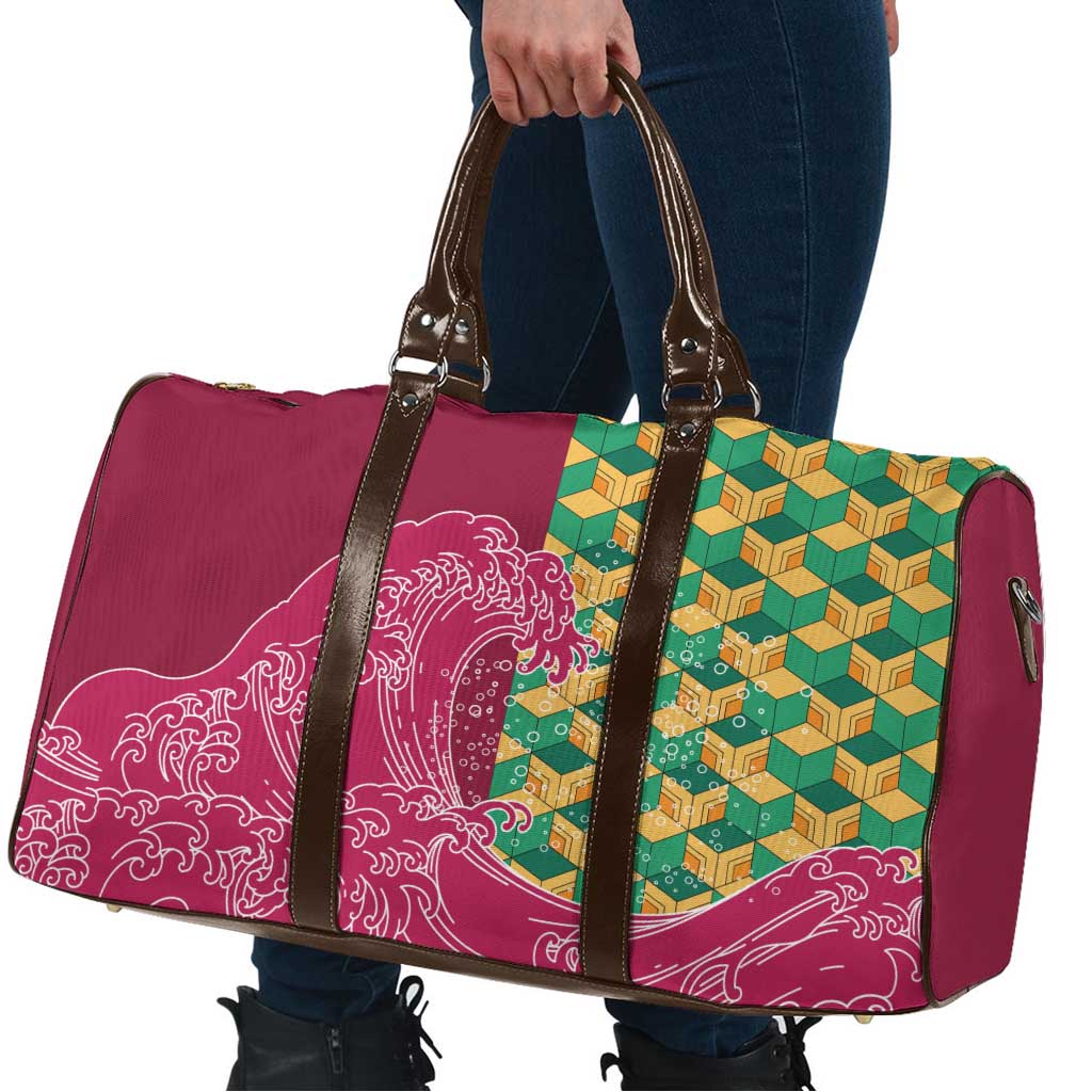 Japanese Bishamon-Kikkou Pattern Travel Bag Water Pillar Silent River Flow LT9 - Polynesian Pride