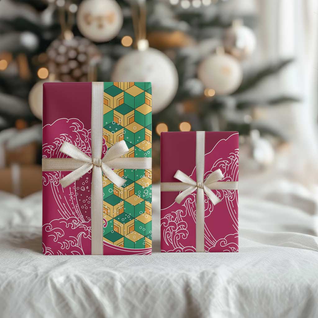 Japanese Bishamon-Kikkou Pattern Wrapping Paper Water Pillar Silent River Flow LT9 - Polynesian Pride
