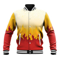 Japanese Kaen Pattern Baseball Jacket Flame Pillar Blazing Lion Heart - Polynesian Pride