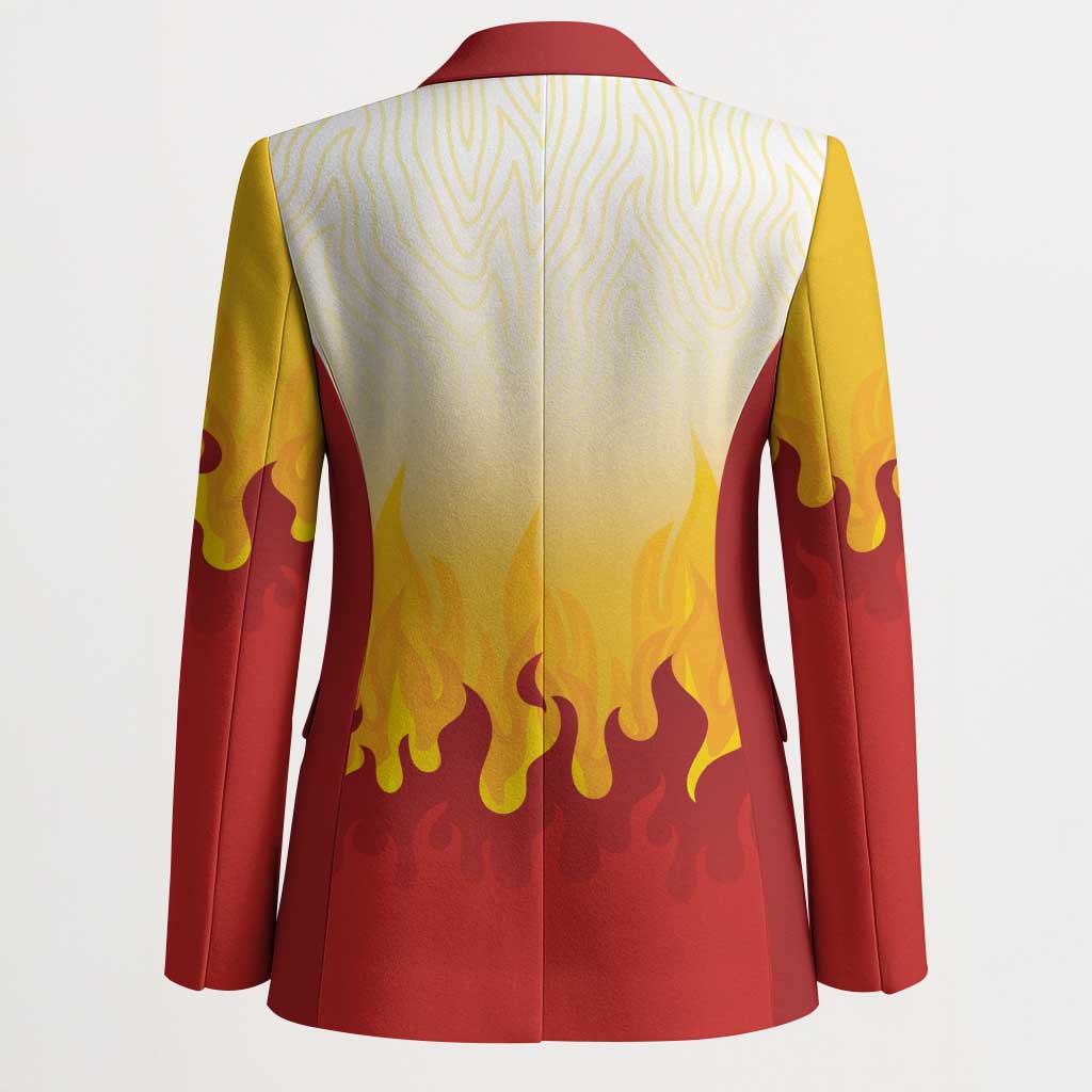 Japanese Kaen Pattern Blazer Flame Pillar Blazing Lion Heart LT9 - Polynesian Pride