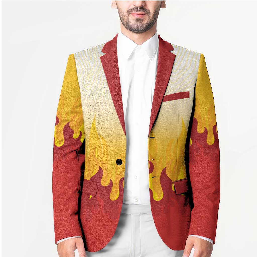 Japanese Kaen Pattern Blazer Flame Pillar Blazing Lion Heart LT9 - Polynesian Pride