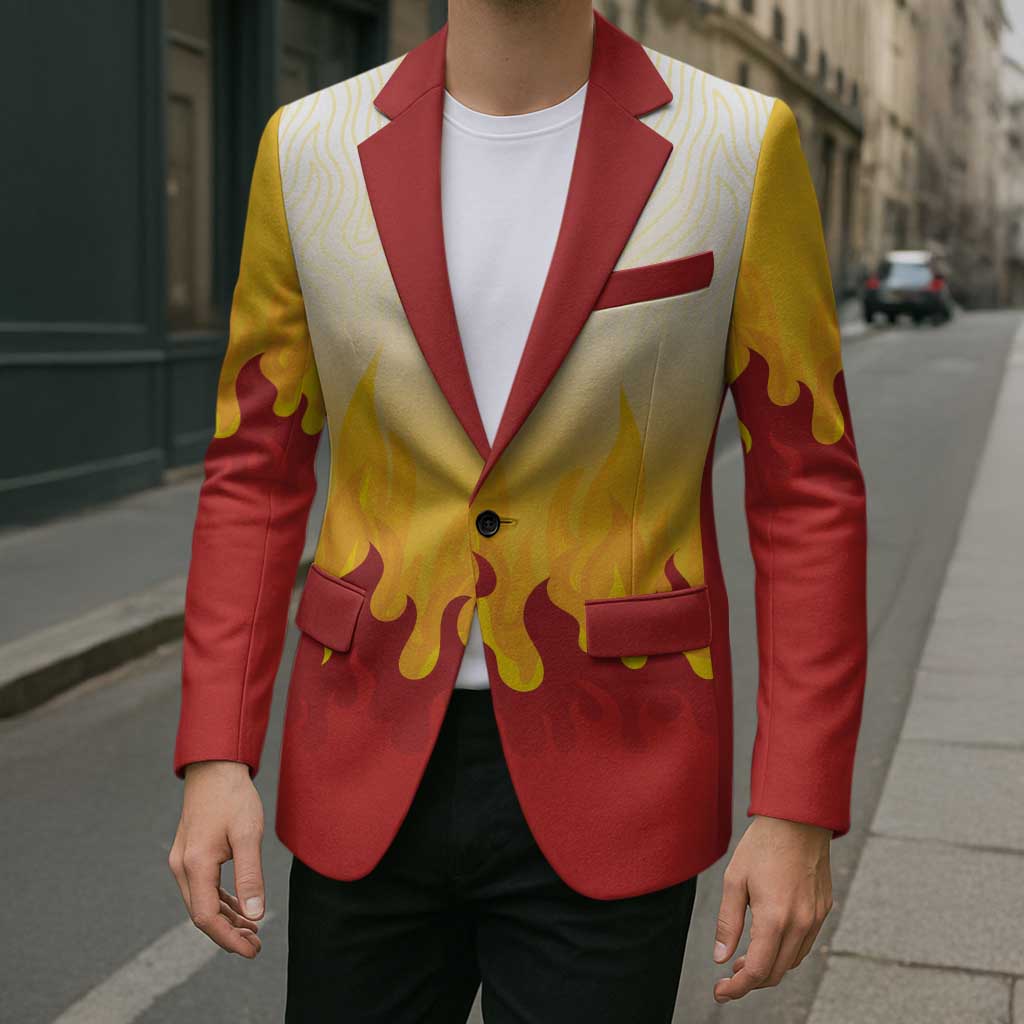 Japanese Kaen Pattern Blazer Flame Pillar Blazing Lion Heart LT9 - Polynesian Pride