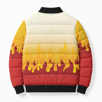 Japanese Kaen Pattern Bomber Puffer Jacket Flame Pillar Blazing Lion Heart LT9 - Polynesian Pride