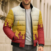 Japanese Kaen Pattern Bomber Puffer Jacket Flame Pillar Blazing Lion Heart LT9 - Polynesian Pride