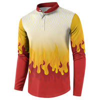 Japanese Kaen Pattern Button Sweatshirt Flame Pillar Blazing Lion Heart LT9 - Polynesian Pride