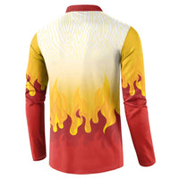 Japanese Kaen Pattern Button Sweatshirt Flame Pillar Blazing Lion Heart LT9 - Polynesian Pride