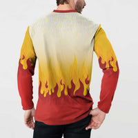 Japanese Kaen Pattern Button Sweatshirt Flame Pillar Blazing Lion Heart LT9 - Polynesian Pride