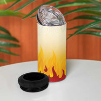 Japanese Kaen Pattern 4 in 1 Can Cooler Tumbler Flame Pillar Blazing Lion Heart - Polynesian Pride