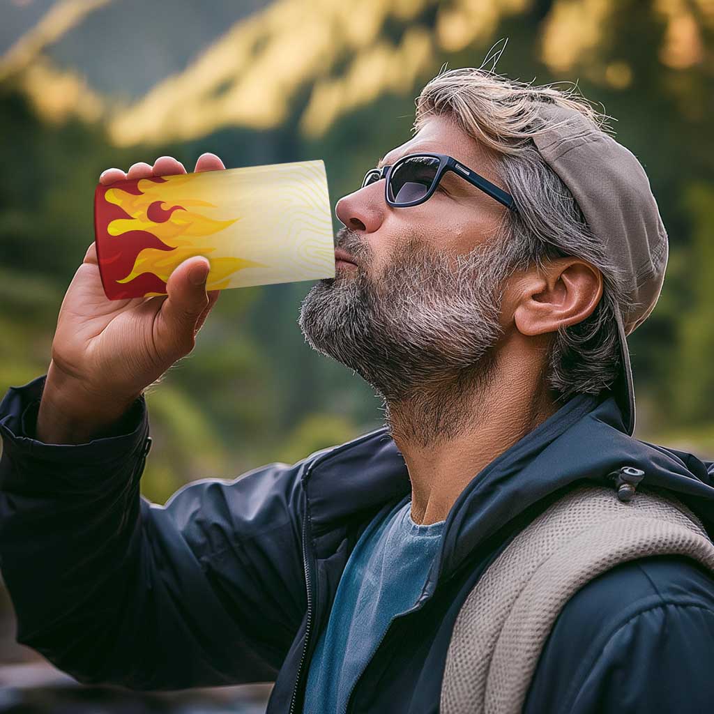 Japanese Kaen Pattern 4 in 1 Can Cooler Tumbler Flame Pillar Blazing Lion Heart - Polynesian Pride