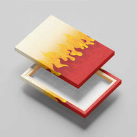 Japanese Kaen Pattern Canvas Wall Art Flame Pillar Blazing Lion Heart - Polynesian Pride