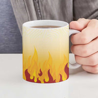 Japanese Kaen Pattern Ceramic Mug Flame Pillar Blazing Lion Heart - Polynesian Pride
