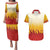 Japanese Kaen Pattern Couples Matching Puletasi and Hawaiian Shirt Flame Pillar Blazing Lion Heart - Polynesian Pride