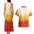 Japanese Kaen Pattern Couples Matching Tank Maxi Dress and Hawaiian Shirt Flame Pillar Blazing Lion Heart - Polynesian Pride
