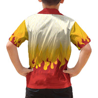 Japanese Kaen Pattern Family Matching Puletasi and Hawaiian Shirt Flame Pillar Blazing Lion Heart LT9 - Polynesian Pride