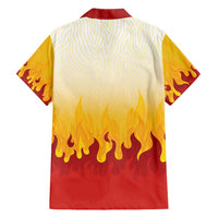 Japanese Kaen Pattern Family Matching Short Sleeve Bodycon Dress and Hawaiian Shirt Flame Pillar Blazing Lion Heart - Polynesian Pride