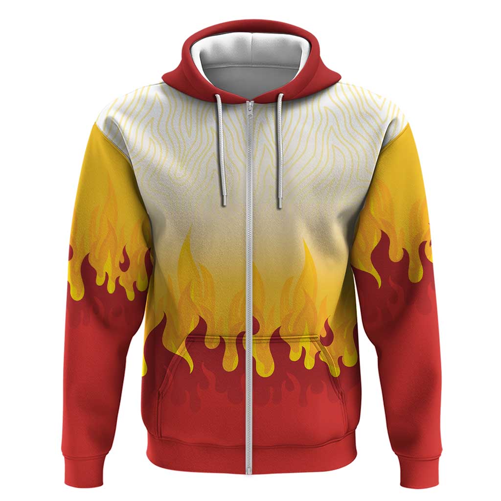 Japanese Kaen Pattern Hoodie Flame Pillar Blazing Lion Heart - Polynesian Pride