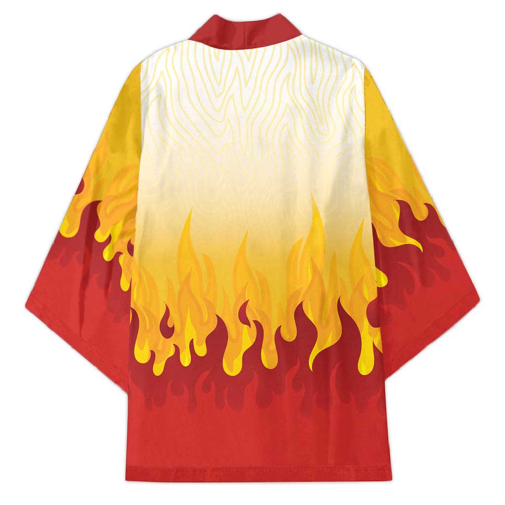 Japanese Kaen Pattern Kimono Flame Pillar Blazing Lion Heart LT9 - Polynesian Pride