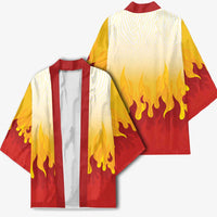 Japanese Kaen Pattern Kimono Flame Pillar Blazing Lion Heart LT9 - Polynesian Pride