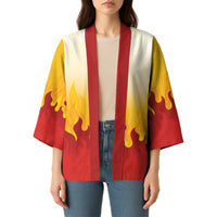 Japanese Kaen Pattern Kimono Flame Pillar Blazing Lion Heart LT9 - Polynesian Pride