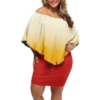 Japanese Kaen Pattern Off Shoulder Short Dress Flame Pillar Blazing Lion Heart LT9 Women Red - Polynesian Pride