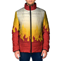 Japanese Kaen Pattern Padded Jacket Flame Pillar Blazing Lion Heart - Polynesian Pride