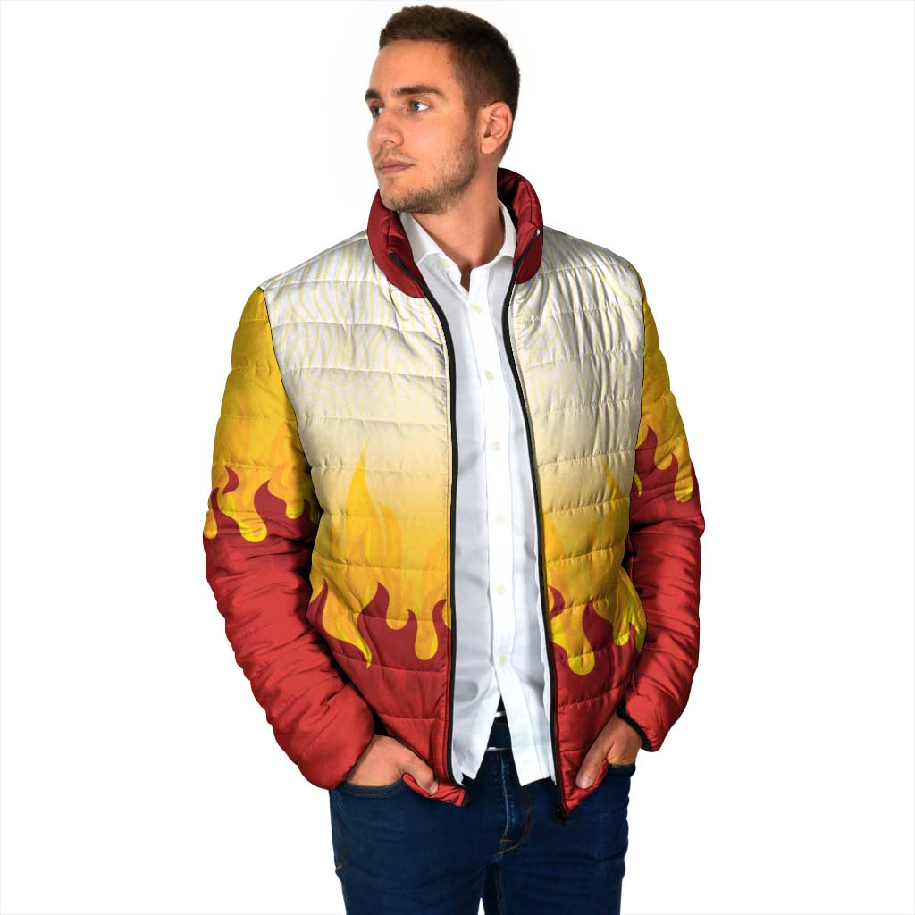 Japanese Kaen Pattern Padded Jacket Flame Pillar Blazing Lion Heart - Polynesian Pride