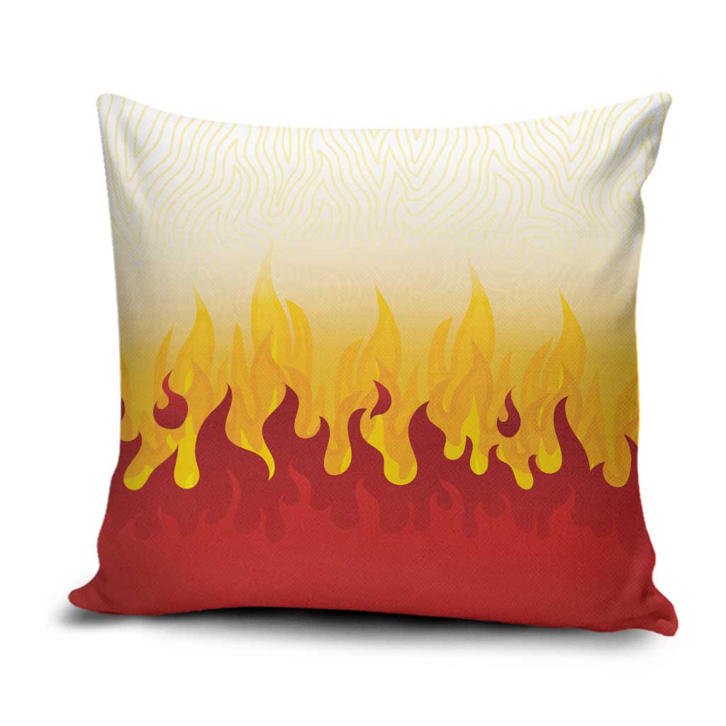 Japanese Kaen Pattern Pillow Cover Flame Pillar Blazing Lion Heart LT9 Red - Polynesian Pride