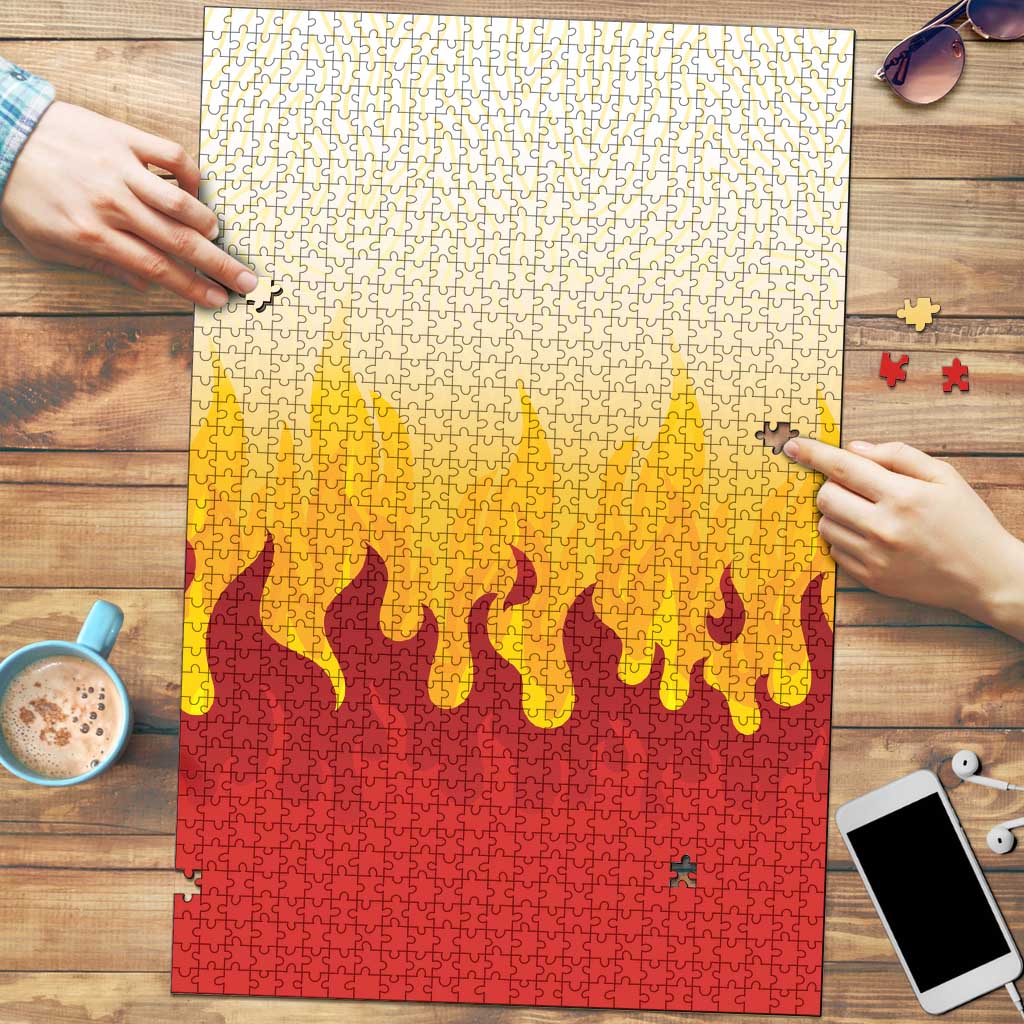 Japanese Kaen Pattern Puzzle Flame Pillar Blazing Lion Heart LT9 Red - Polynesian Pride
