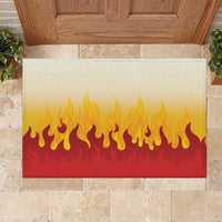 Japanese Kaen Pattern Rubber Doormat Flame Pillar Blazing Lion Heart - Polynesian Pride
