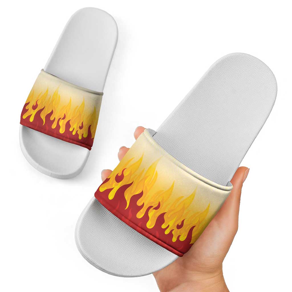 Japanese Kaen Pattern Slide Sandals Flame Pillar Blazing Lion Heart LT9 - Polynesian Pride