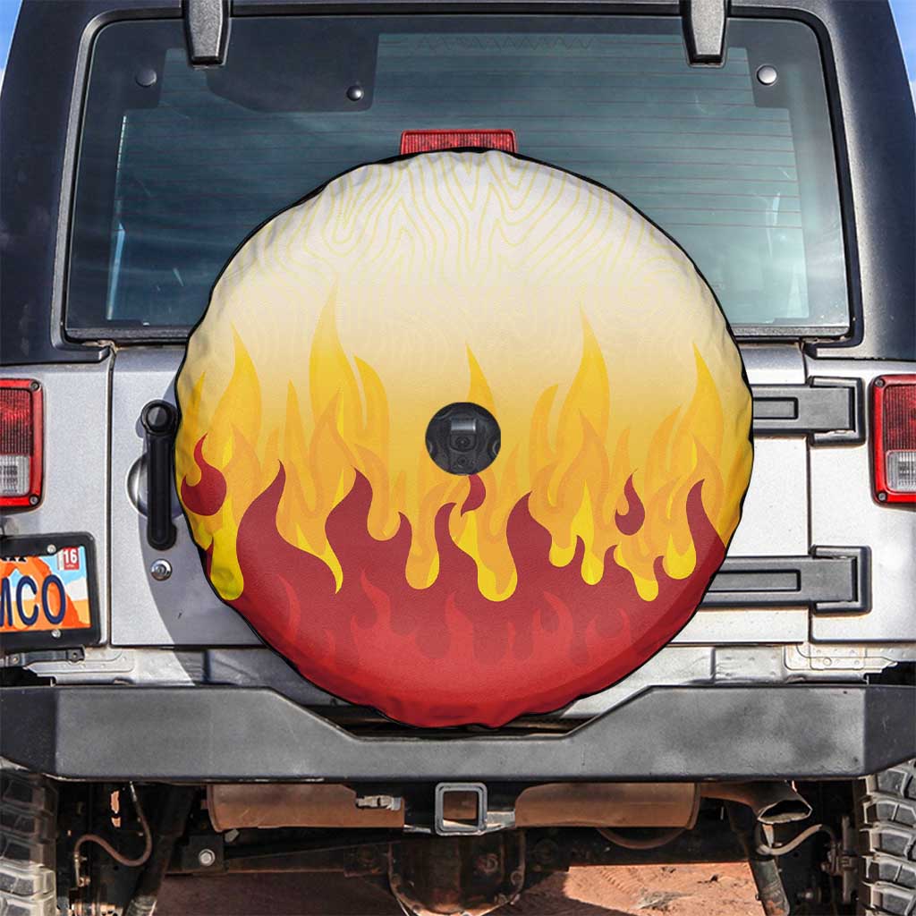 Japanese Kaen Pattern Spare Tire Cover Flame Pillar Blazing Lion Heart - Polynesian Pride