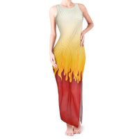 Japanese Kaen Pattern Tank Maxi Dress Flame Pillar Blazing Lion Heart LT9 Women Red - Polynesian Pride