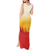 Japanese Kaen Pattern Tank Maxi Dress Flame Pillar Blazing Lion Heart LT9 - Polynesian Pride