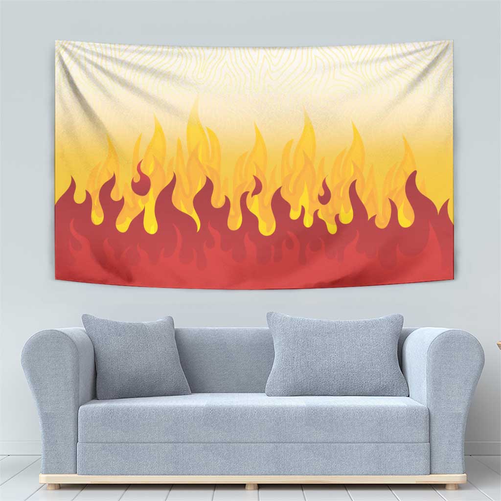 Japanese Kaen Pattern Tapestry Flame Pillar Blazing Lion Heart LT9 - Polynesian Pride